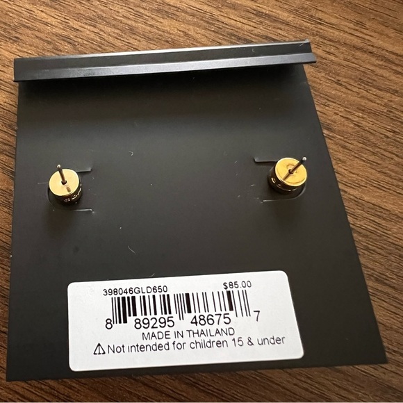 Coach Gold with Pink Crystal Double "C" Earrings NWT - Picture 3 of 5